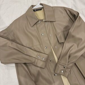 Zara Women’s Tan Leather Jacket